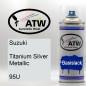Preview: Suzuki, Titanium Silver Metallic, 95U: 400ml Sprühdose, von ATW Autoteile West.